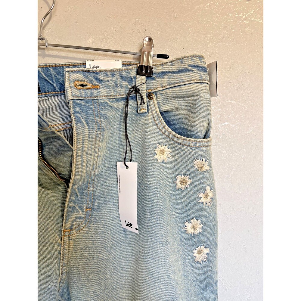 LEE Daisy 32M x 32L High Rise Flared Leg Light Wash Jeans boho 70s bell bottoms - Picture 9 of 12